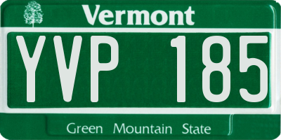 VT license plate YVP185