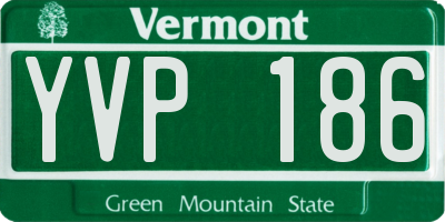 VT license plate YVP186