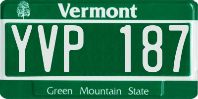 VT license plate YVP187