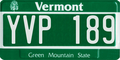 VT license plate YVP189