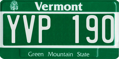 VT license plate YVP190