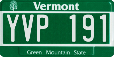 VT license plate YVP191