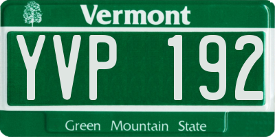 VT license plate YVP192