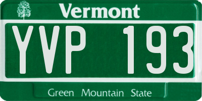 VT license plate YVP193