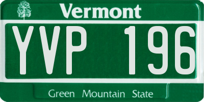 VT license plate YVP196
