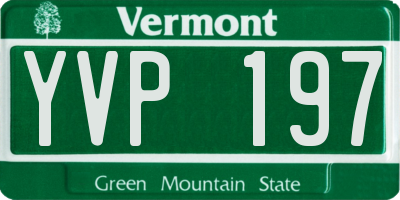 VT license plate YVP197