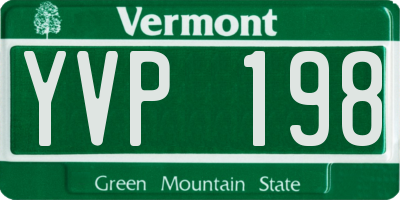 VT license plate YVP198