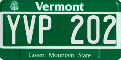 VT license plate YVP202