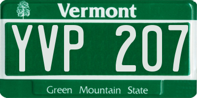 VT license plate YVP207