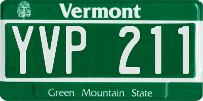 VT license plate YVP211