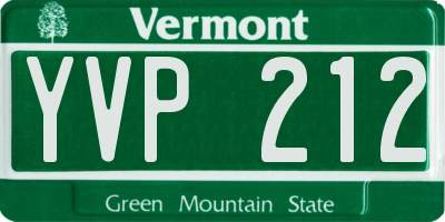 VT license plate YVP212