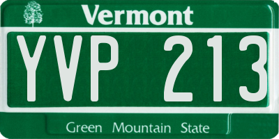 VT license plate YVP213