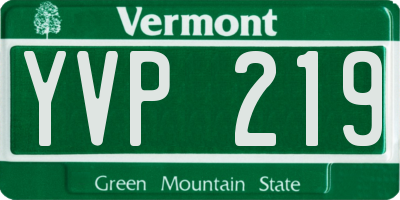 VT license plate YVP219