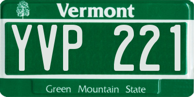 VT license plate YVP221
