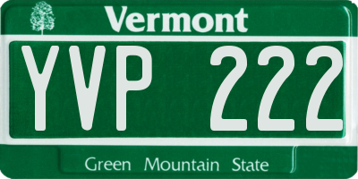 VT license plate YVP222