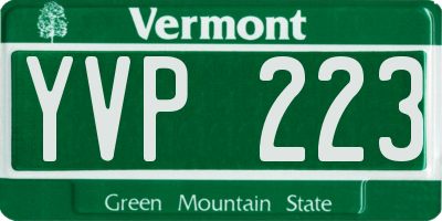 VT license plate YVP223