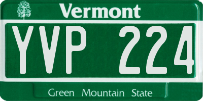 VT license plate YVP224