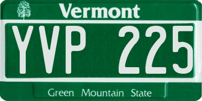 VT license plate YVP225