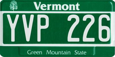 VT license plate YVP226