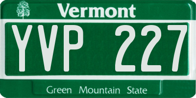 VT license plate YVP227
