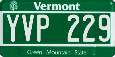 VT license plate YVP229