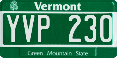 VT license plate YVP230