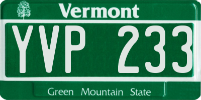 VT license plate YVP233