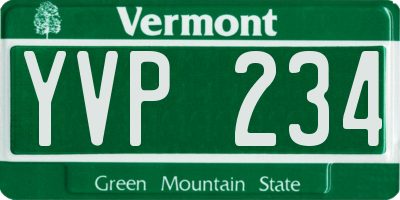 VT license plate YVP234