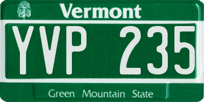 VT license plate YVP235