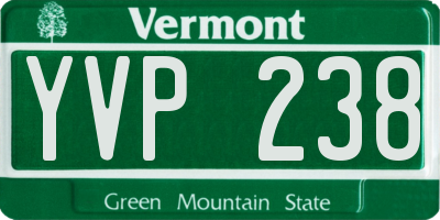 VT license plate YVP238