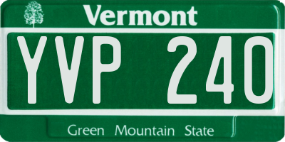 VT license plate YVP240
