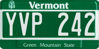 VT license plate YVP242