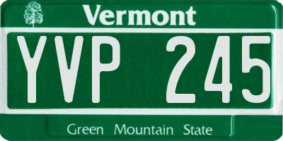 VT license plate YVP245