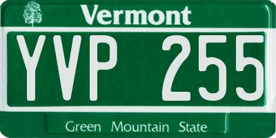 VT license plate YVP255