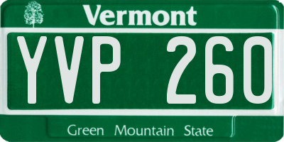 VT license plate YVP260