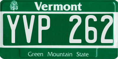 VT license plate YVP262