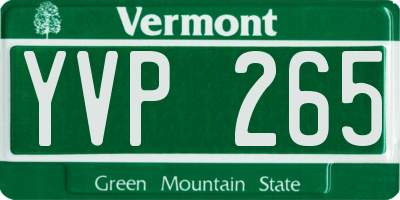 VT license plate YVP265