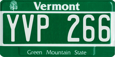 VT license plate YVP266
