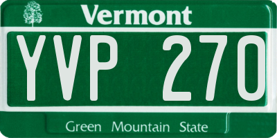 VT license plate YVP270