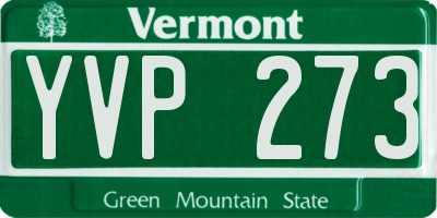 VT license plate YVP273