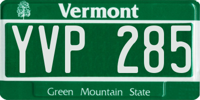 VT license plate YVP285