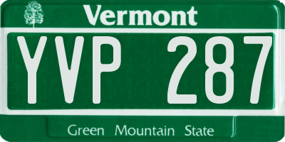 VT license plate YVP287