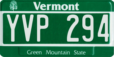 VT license plate YVP294
