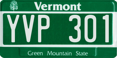 VT license plate YVP301