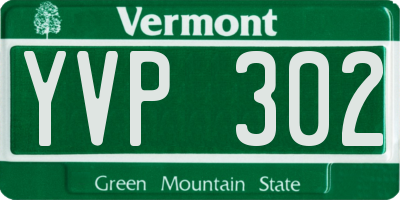 VT license plate YVP302