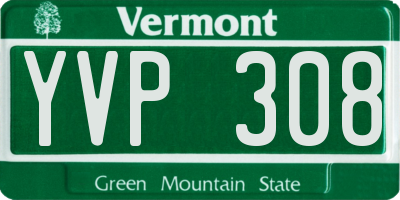 VT license plate YVP308
