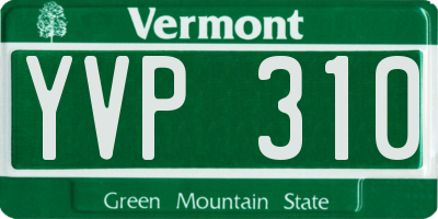 VT license plate YVP310
