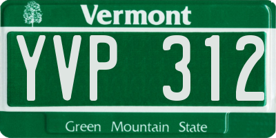 VT license plate YVP312