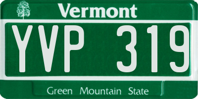 VT license plate YVP319