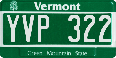 VT license plate YVP322